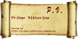 Priher Viktorina névjegykártya
